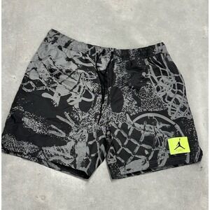 Jordan‎ Flight Poolside Men's XL Shorts Black Gray Net Print CZ4749-010 NWT